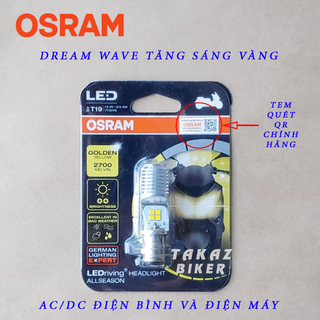 Bóng đèn LED OSRAM T19 Dream, Wave , Airblade xe thái tăng sáng màu vàng phá sương Cường độ màu 2700k Kelvin giá sỉ