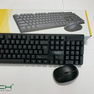 Chuột Phím Không Dây - Combo Bộ Bàn Phím Và Chuột TWOLF TF100 Led (BH 12 Tháng)