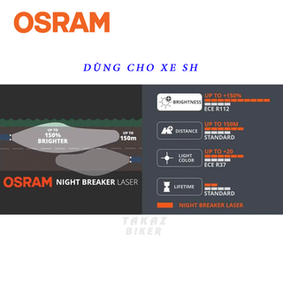 Bóng đèn Halogen OSRAM HS1 Bóng Tiêu Chuẩn Wave-RS-Exciter-Airblade Sáng Như Zin theo xe