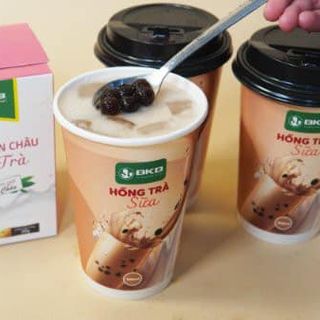 Trà sữa uống liền thơm ngon BKB trân châu giòn giòn (1 cốc gồm 1 set trà sữa và trân châu + 1 ống hút)