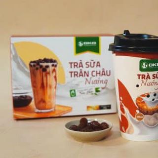 Trà sữa uống liền thơm ngon BKB trân châu giòn giòn (1 cốc gồm 1 set trà sữa và trân châu + 1 ống hút)