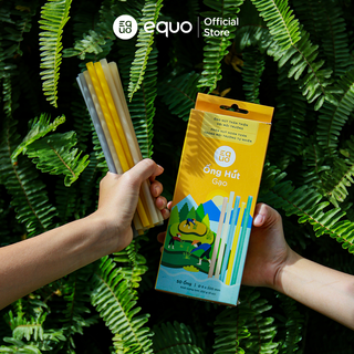 Ống hút gạo EQUO màu sắc tự nhiên hộp 50 ống size tiêu chuẩn 8*200mm