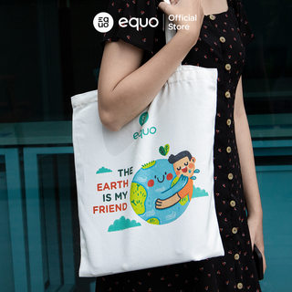 Túi vải EQUO thiết kế The Earth is my friend sử dụng được nhiều lần size 630*350 giá sỉ