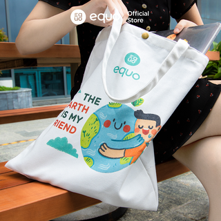 Túi vải EQUO thiết kế The Earth is my friend sử dụng được nhiều lần size 630*350