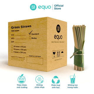 Ống hút cỏ EQUO không tan trong nước thùng 1000 ống size tiêu chuẩn 6*200mm giá sỉ