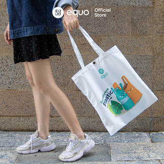 Túi vải EQUO thiết kế Goodbye Plastic sử dụng được nhiều lần size 630*350