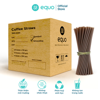 Ống hút cà phê EQUO không tan trong nước thùng 1000 ống size smoothies 8*200mm giá sỉ