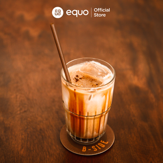 Ống hút cà phê bọc giấy EQUO logo không tan trong nước thùng 1000 ống size Smoothie 8*200mm, cắt xéo