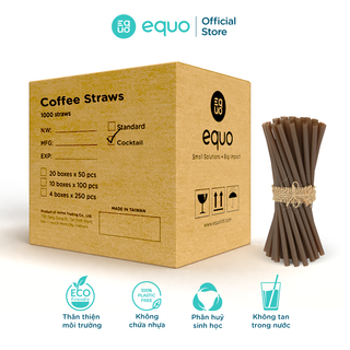Ống hút cà phê EQUO không tan trong nước thùng 1000 ống size cocktail 6*150mm giá sỉ