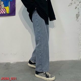 Quần Jean Baggy Nam Ống Suông Trơn Đơn Giản Kiểu Dáng Uzzlang Thời Trang Hiphop