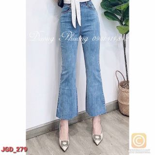 Quần Jean Nữ Ống Loe Phong Cách Giản Đơn Với 2 Màu xanh Đậm Nhạt
