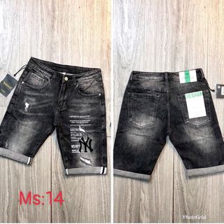 Quần Short Jean Nam In Thêu Xé Quần Phong Cách Hiphop StreetStyles