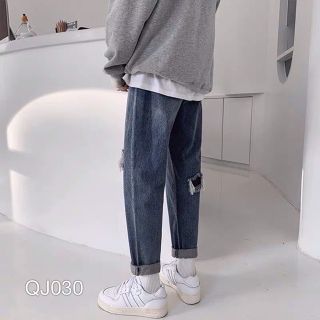 Quần Jean Baggy Nam Ống Suông Đấp Gối Siêu Hot