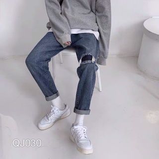 Quần Jean Baggy Nam Ống Suông Đấp Gối Siêu Hot