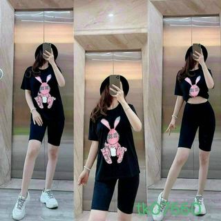 Đồ bộ in thỏ chất cotton thoáng mát