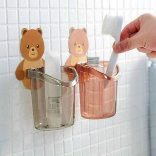Cốc Gấu Dán Tường Đựng Bàn Chải