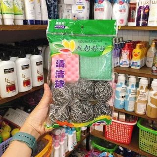 Set Dụng Cụ Rửa Chén 9 Món