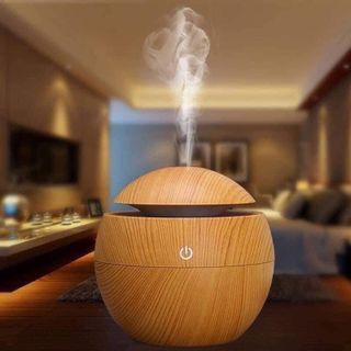 Máy Xông Tinh Dầu Vân Gỗ Mẫu Tròn