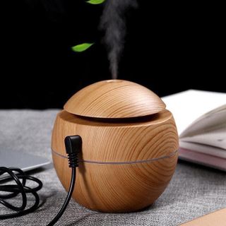 Máy Xông Tinh Dầu Vân Gỗ Mẫu Tròn
