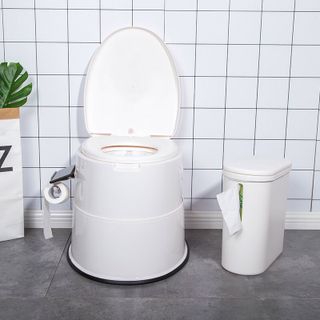 Bô vệ sinh cho người già người bênh bà bầu có tay cài giấy, viền cao su chống trơn trượt