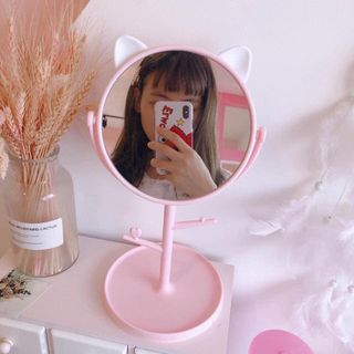 Gương Trang Điểm Tai Mèo Để Bàn