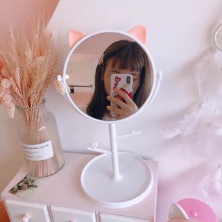 Gương Trang Điểm Tai Mèo Để Bàn