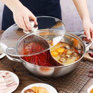 Nồi Lẩu 2 Ngăn Inox