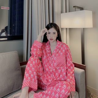 BỘ MẶC NHÀ TDQD PIJAMA CHỮ ĐỎ CHẤT LỤA IN 3D CAO CẤP giá sỉ