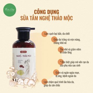 Sữa tắm trắng da nghệ thảo mộc dưỡng da thiên nhiên handmade Thuần Diệp [350ml].