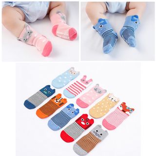 Ri 5 đôi đủ màu -Tất cổ cao trẻ em Ponykid hình thú chống trượt, tất thú cho bé, tất trẻ em ngộ nghĩnh