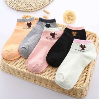 ĐÔI TẤT MÈO CỔ NGẮN LOẠI MỀM ĐẸP thấm hút mồ hôi - Vỉ đóng 10 đôi nhiều màu