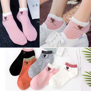 ĐÔI TẤT MÈO CỔ NGẮN LOẠI MỀM ĐẸP thấm hút mồ hôi - Vỉ đóng 10 đôi nhiều màu