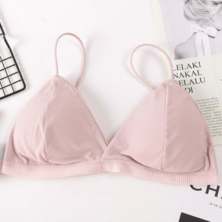 Áo Lót Nữ Cotton Thun Gân Đệm Mỏng Không Gọng Gài Sau
