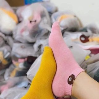Đôi Tất Gấu Cổ Ngắn Brown Chất Cotton Co Giãn Thoáng Khí Khử Mùi - Vớ Nam Nữ Nhiều Màu Kèm Túi Zip 10 Đôi_ TSDL44 -