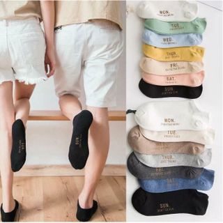 Tất Tuần Cổ Ngắn Cho NAM, Vỉ 7 Đôi tất từ Thứ 2 đến chủ nhật (1 set=7 đôi)