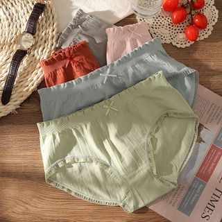 Quần Lót Nữ Cotton Gân Tăm Đính Nơ Kháng Khuẩn Xuất Nhật Mẫu Mới Siêu Hót _ TSDL28