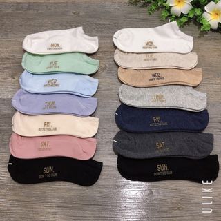 Tất Tuần Cổ Ngắn Cho NAM, Vỉ 7 Đôi tất từ Thứ 2 đến chủ nhật (1 set=7 đôi)