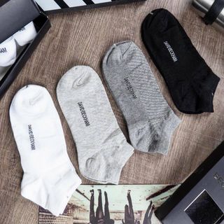Hộp 4 Đôi Tất Cotton Sợ Tre Kháng Khuẩn cao cấp -Cổ ngắn