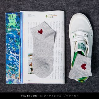 Vớ Nam Nữ Cổ Ngắn Hình Tim Hàn Quốc Siêu Xinh Chất Cotton Thấm Hút Chống Hôi Chân _ TSDL32