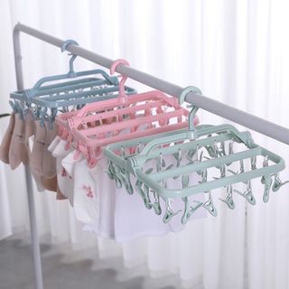 Móc phơi quần áo dạng chùm gấp gọn 32 kẹp phơi đồ baby, tất, vớ, đồ nhỏ