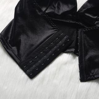 Áo lót Bra Croptop Satin phi póng có mút đệm nâng đẩy ngực, móc cài sau lưng hàng chuẩn dày đẹp