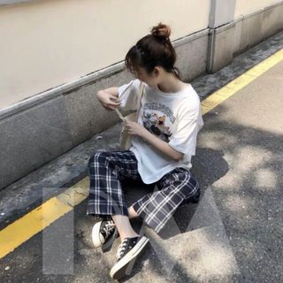 ( LOẠI 1, BAO CHẤT) Quần Ống Rộng, Quần kẻ karo to mẫu mới