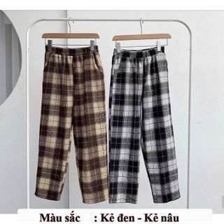 ( LOẠI 1, BAO CHẤT) Quần Ống Rộng, Quần kẻ karo to mẫu mới