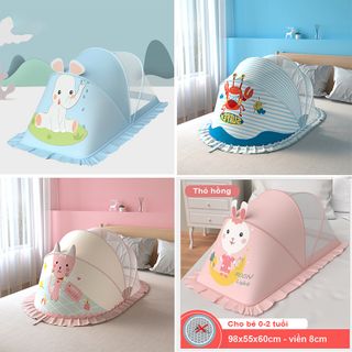Màn chụp chống muỗi cho bé gấp gọn cao cấp hình thú 3D, màn chụp gấp gọn tiện lợi cho bé