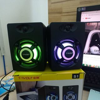 LOA 2.0 T-WOLF S1 Có Dây Có Đèn Led 7 Màu - Bảo Hành 3 Tháng
