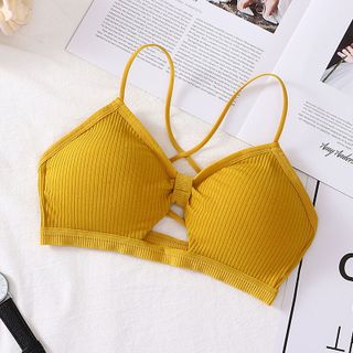 Áo Lót/ Áo Bra Đan Dây Chéo Có Đệm Nâng Đẩy Ngực Thoáng Mát