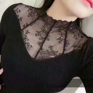 Áo Giữ nhiệt lót nỉ nhung Cổ và tay ren sang trọng cực