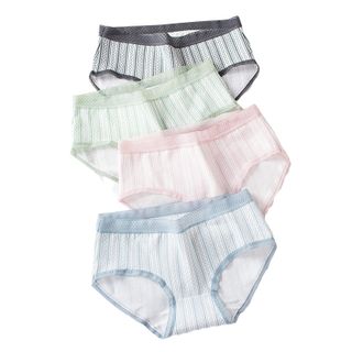 Quần Lót Nữ Cotton Kháng Khuẩn Kẻ Sọc Co Giãn 4C dày đẹp
