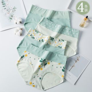 Quần Lót Nữ Cạp Cao Cotton Co Dãn Gen Bụng Kháng Khuẩn Cao Cấp Có Hình Hoạ Tiết Dễ Thương