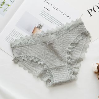 Quần Lót Nữ Cotton Gân Tăm Co Giãn Kháng Khuẩn Phối Viền Ren Nơ Siêu Xinh, Siêu Sexy, Siêu Điệu Đà _ TSDL179